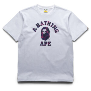 A Bathing Ape Color Camo College Tee - White/Purple
