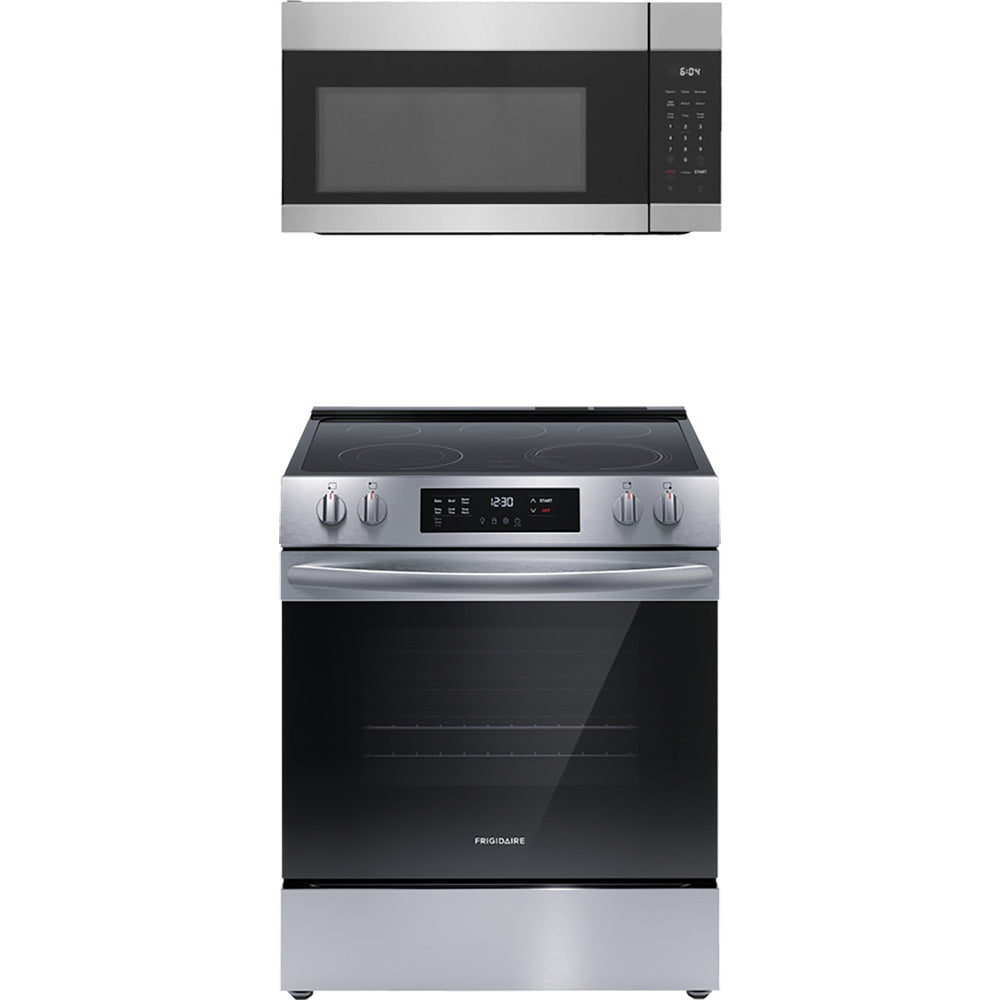 5.3 CuFt 5-Element Electric Range with 1.7 CuFt Over-The-Range Microwave in Stainless Steel