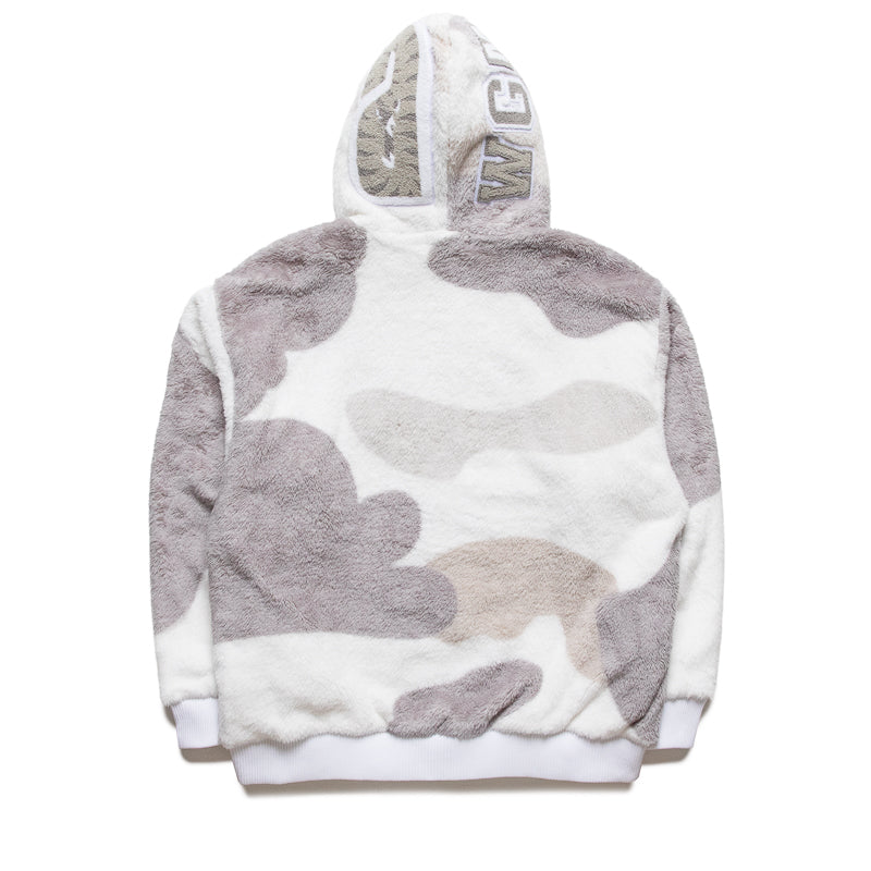 A Bathing Ape Color Camo Shark Full Zip Sherpa Jacket - White - Image 2