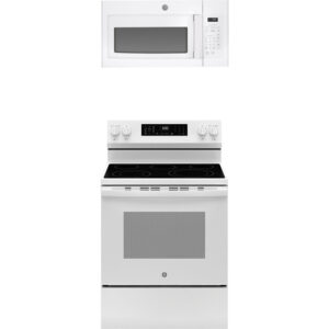 5.3 CuFt Convection Freestanding Electric Range with 1.6 CuFt 1000 Watt Over-The-Range Microwave in White