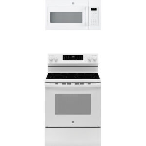 5.3 CuFt Convection Freestanding Electric Range with 1.7 CuFt 1000 Watt Over-the-Range Microwave in White