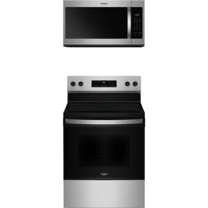 5.3 CuFt Electric Range with 1.7 CuFt 1000 Watt Over-the-Range Microwave in Stainless Steel