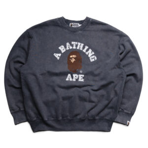 A Bathing Ape Garment Dye College Crewneck - Charcoal