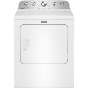 7.0 CuFt Smart Front Load White Gas Dryer