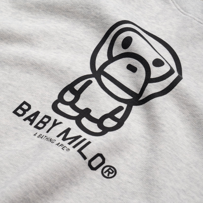 A Bathing Ape Heavy Wash Baby Milo Crewneck - Gray - Image 3