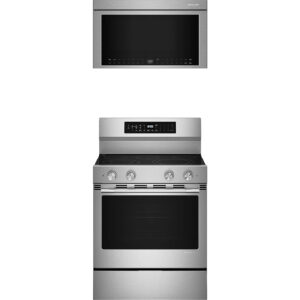 5.3 CuFt Smart Electric Range with 1.1 CuFt Over-the-Range Microwave in Stainless Steel