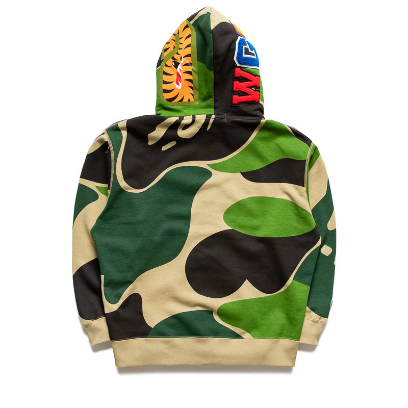 A Bathing Ape Mega ABC Camo Double Shark Full Zip Hoodie - Green - Image 2