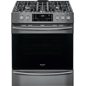 5.6 Cu Ft Freestanding 5 Burner Gas Range with Air Fry - Black Stainless Steel