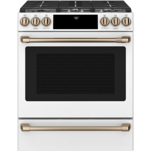 5.6 CuFt Smart Slide-In 6-Burner True Convection Gas Range In Matte White