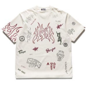 A Bathing Ape Overall Print Tee - Ivory