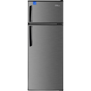 7.3 CuFt Top Freezer Refrigerator in Stainless Steel with Three Door Balconies