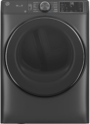 7.8 CuFt Smart Front Load Carbon Graphite Electric Dryer with Steam and Sanitize Cycle