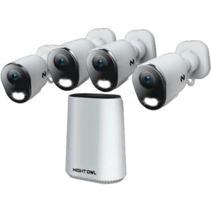 8-Channel 4-Camera Indoor/Outdoor Wire Free 2K 64GB Security System - White