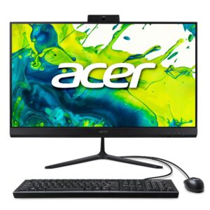 Acer Aspire C27 AIO Desktop, 23.8" Full HD IPS 120 Hz Display, AMD Ryzen 5 7430U Hexa-Core Processor, AMD Radeon Graphics, 8 GB DDR4 SO-DIMM Memory, 512 GB PCIe NVMe SSD, Wi-Fi 6E, Bluetooth 5.2, 2 MP (1920 x 1080) Webcam with Privacy Shutter, Windows 11