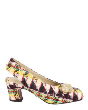 Adamantine Tweed Slingback Pumps