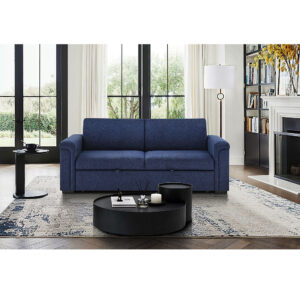 Ainsley Pull-Out Sofa Bed with LED Acrylic Shelves & Speakers
