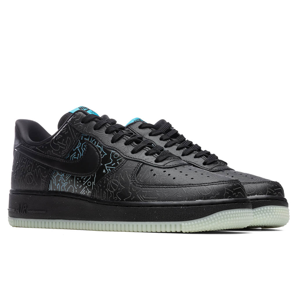 Air Force 1 '07 - Black/Light Blue Fury - Image 2