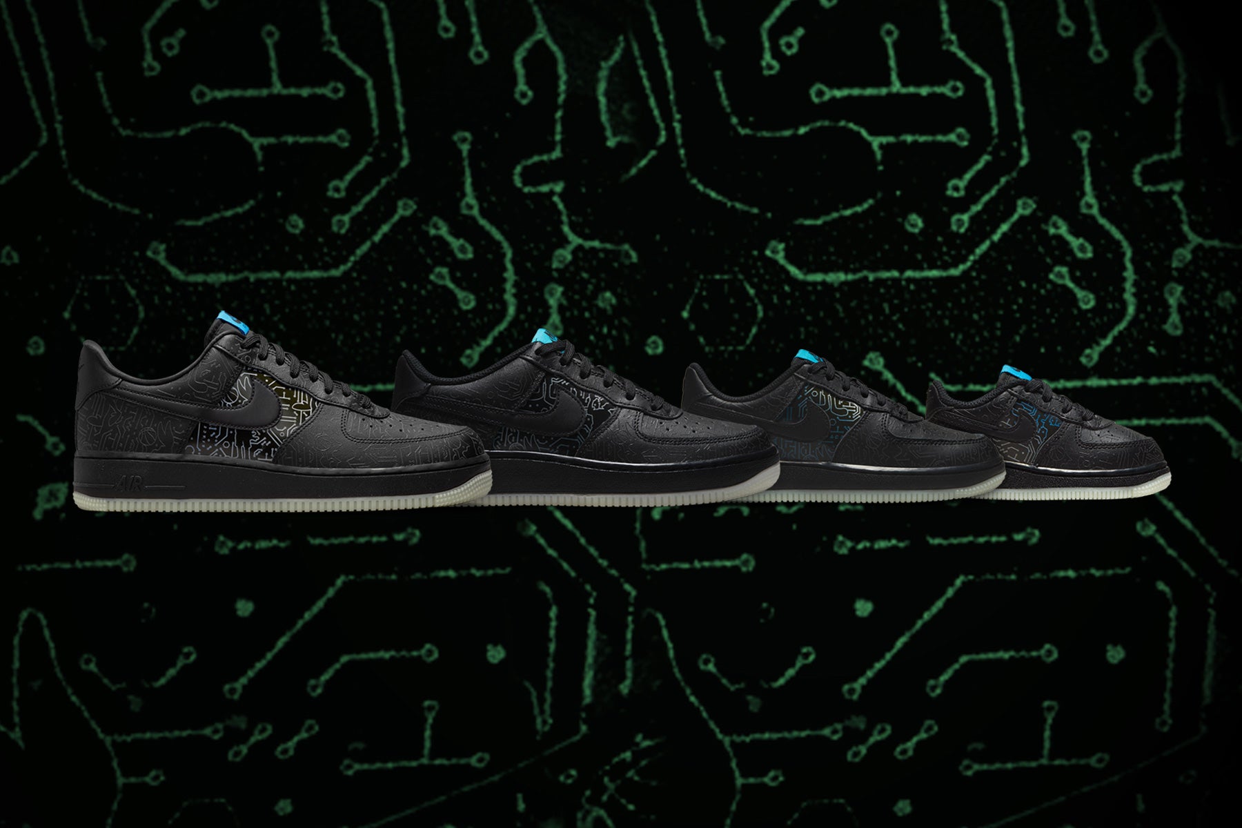 Air Force 1 '07 - Black/Light Blue Fury - Image 5