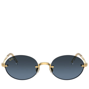 A$AP Rocky x Ray-Ban Rimless - Polished Arista Gold/Blue Gradient Dark Grey