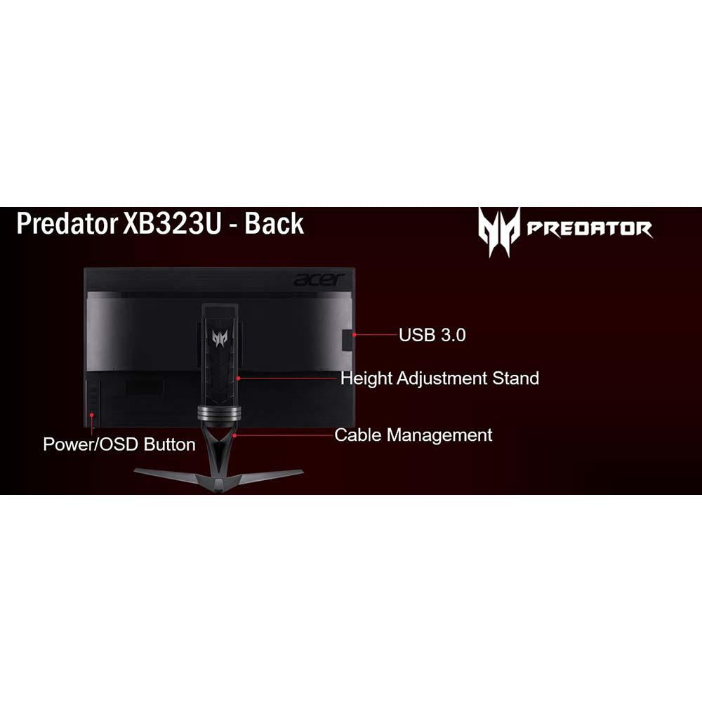 Acer Predator XB323U GPbmiiphzx 32" WQHD 2560x1440 NVIDIA G-SYNC Gaming Monitor - Image 12