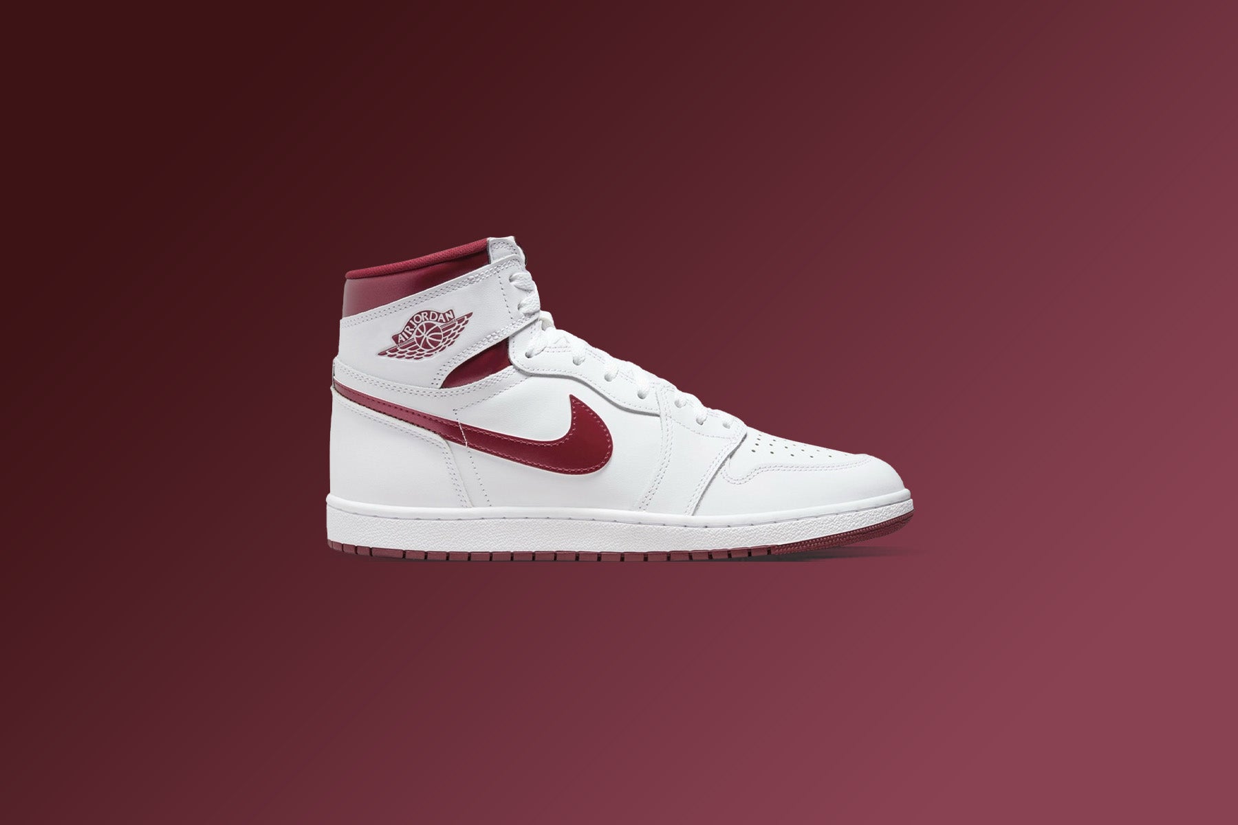 Air Jordan 1 High Retro '85 'Metallic Burgundy' - White/Team Red/White - Image 5