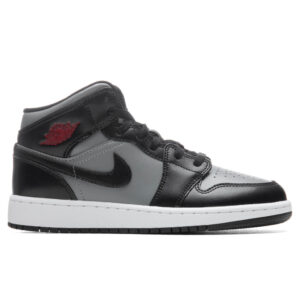 Air Jordan 1 Mid (GS) - Black/Gym Red/Particle Grey