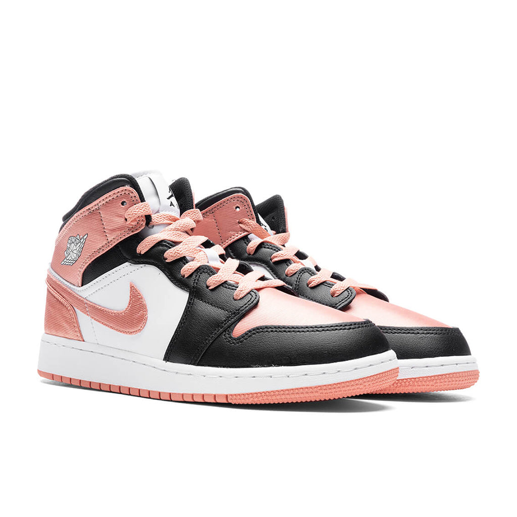 Air Jordan 1 Mid (GS) - White/Light Madder Root/Black - Image 2