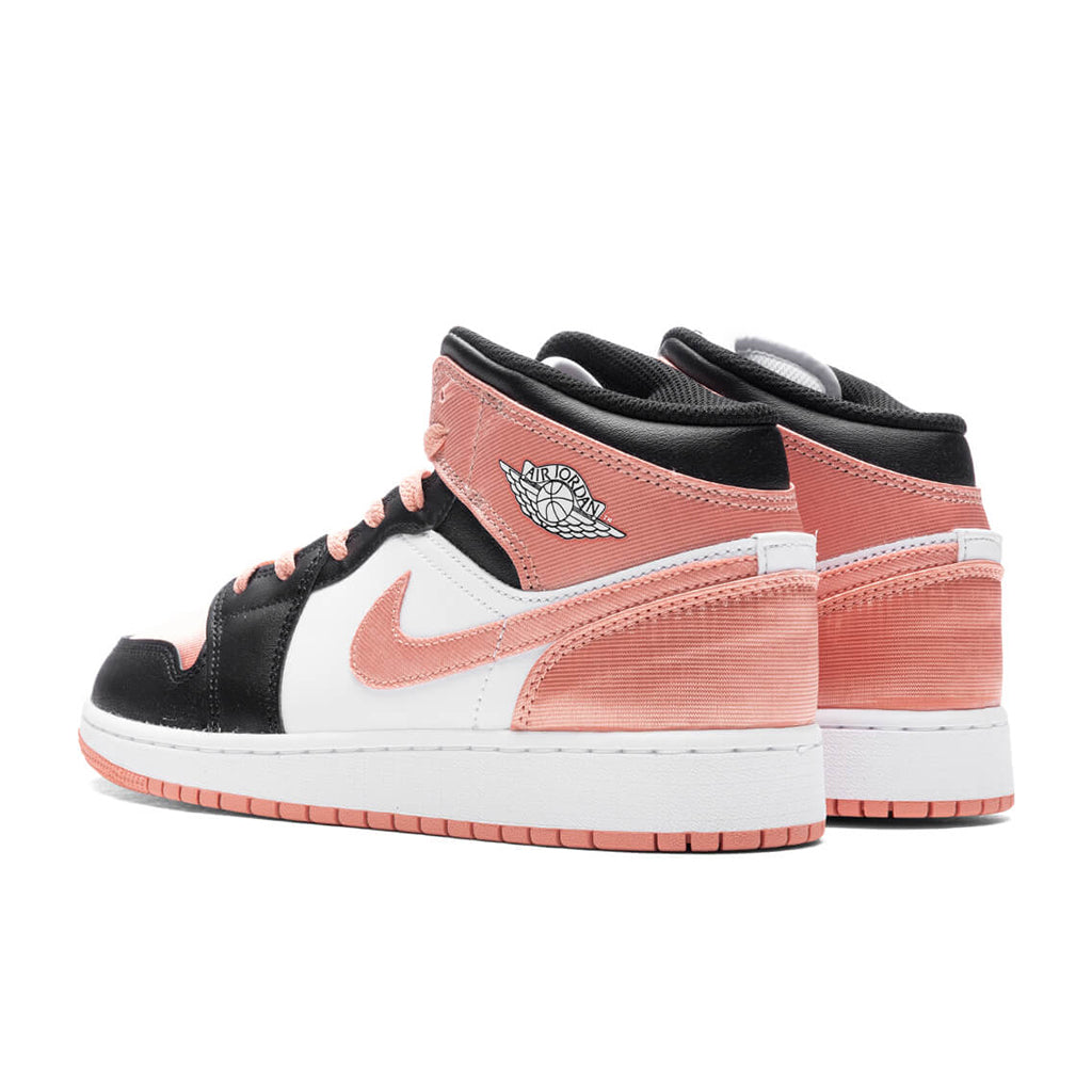 Air Jordan 1 Mid (GS) - White/Light Madder Root/Black - Image 3