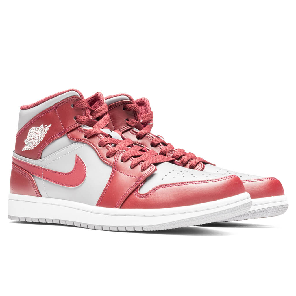 Air Jordan 1 Mid - Cherrywood Red/Cement Grey/White - Image 2