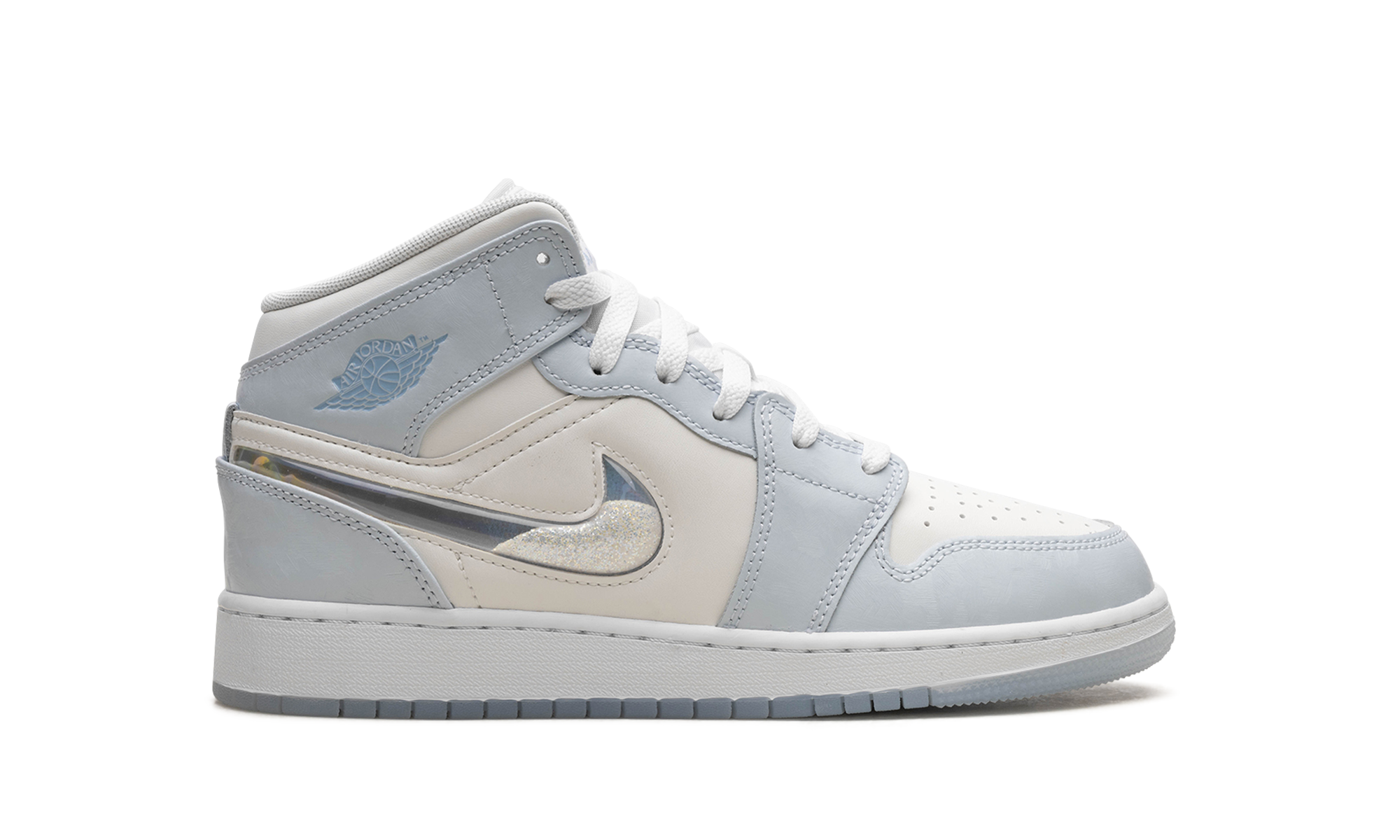 AIR JORDAN 1 MID SE GS "GLITTER SWOOSH" FQ9117 400 - Image 6