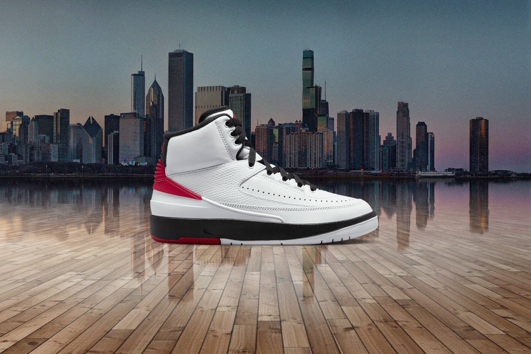 Air Jordan 2 Retro (GS) Chicago - White/Varsity Red/Black - Image 5