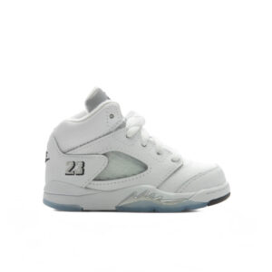 Air Jordan 5 Retro 'White Metallic' (TD) - White/Black/Metallic Silver