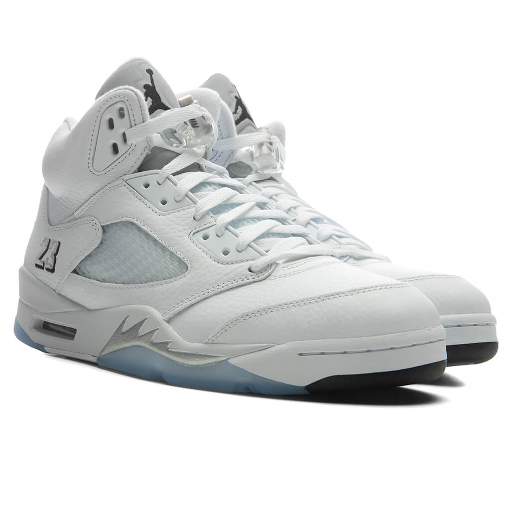 Air Jordan 5 Retro 'White Metallic' - White/Black/Metallic Silver - Image 3