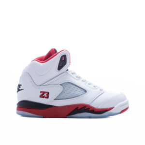 Air Jordan 5 Retro OG Fire Red 'Black Tongue' (PS) - White/Fire Red/Black