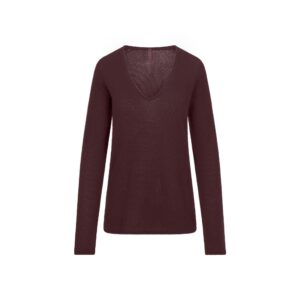 AIRY CASHMERE V-NECK PULLOVER | CURRANT