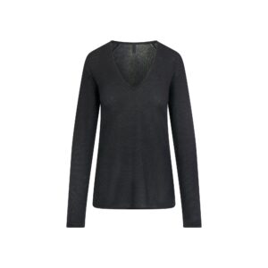 AIRY CASHMERE V-NECK PULLOVER | ONYX