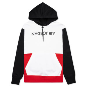 AJ4 Graphic Fleece Pullover Hoodie - White/Black