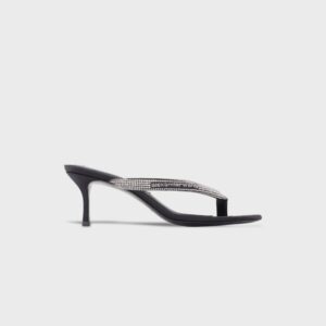 Alexander Wang Courtney Thong Logo Sandal - Black / Silver
