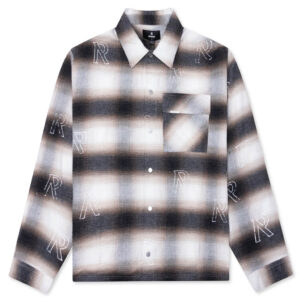 All Over Initial Flannel - Latte