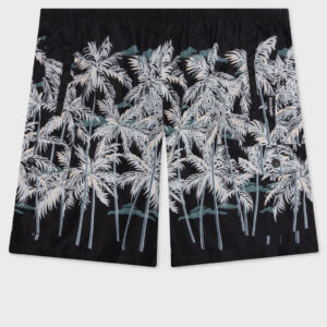 All Over Palms Swim Short - Black/Off White