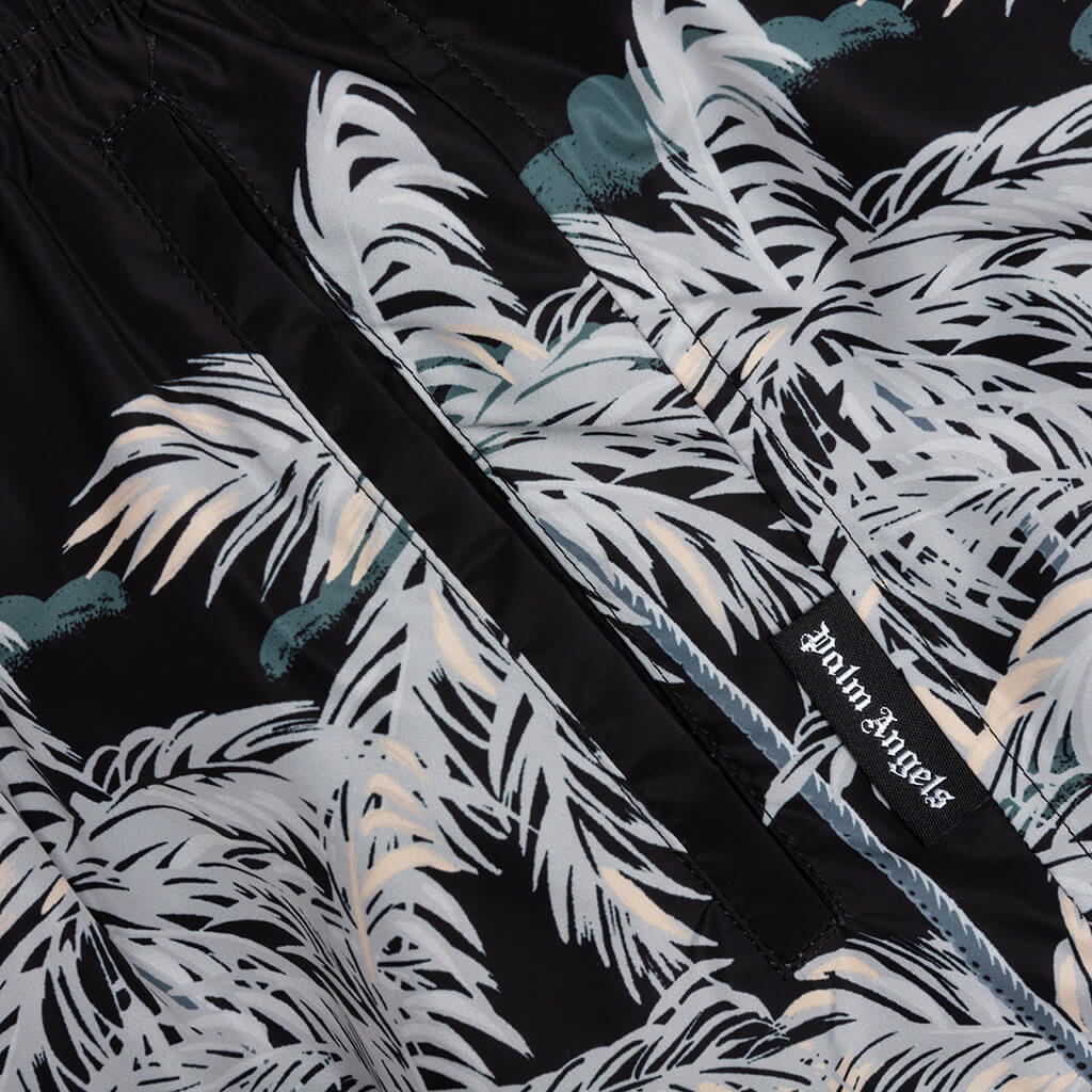 All Over Palms Swim Short - Black/Off White - Image 3