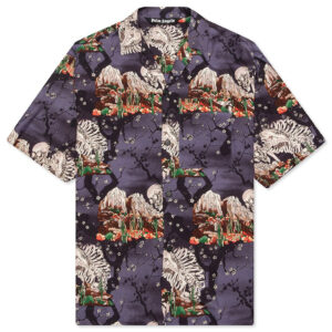 Allover Skull Bowling Shirt - Black/Multi
