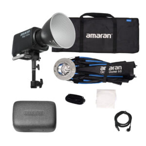 Amaran Ray 360c Full-Color COB Video Light (US) Bundle with 2' Octagonal Bowens Mount Softbox