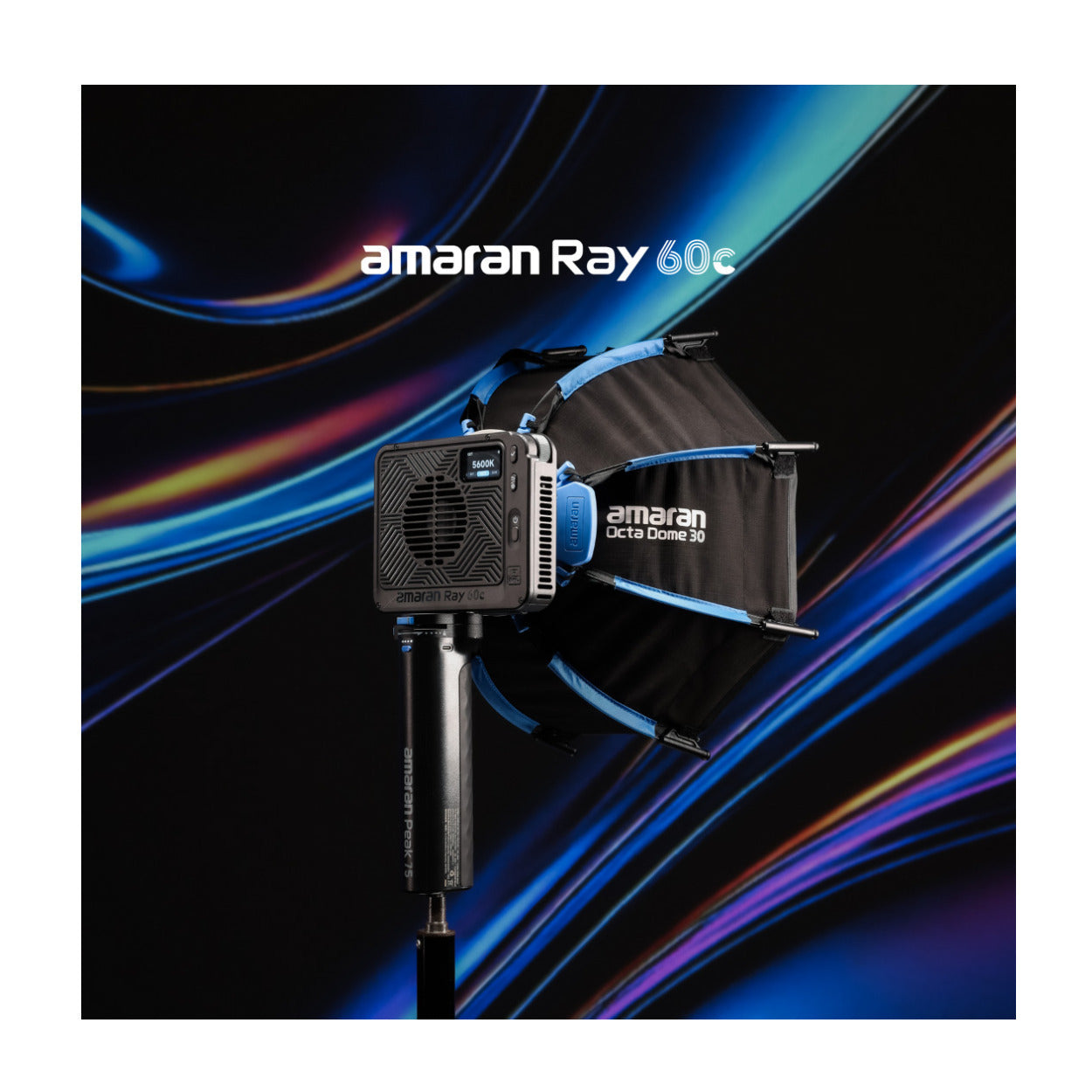 Amaran Ray 60c Full-Color RGB LED Video Light Bundle with Bowens Mount Softbox - Image 4